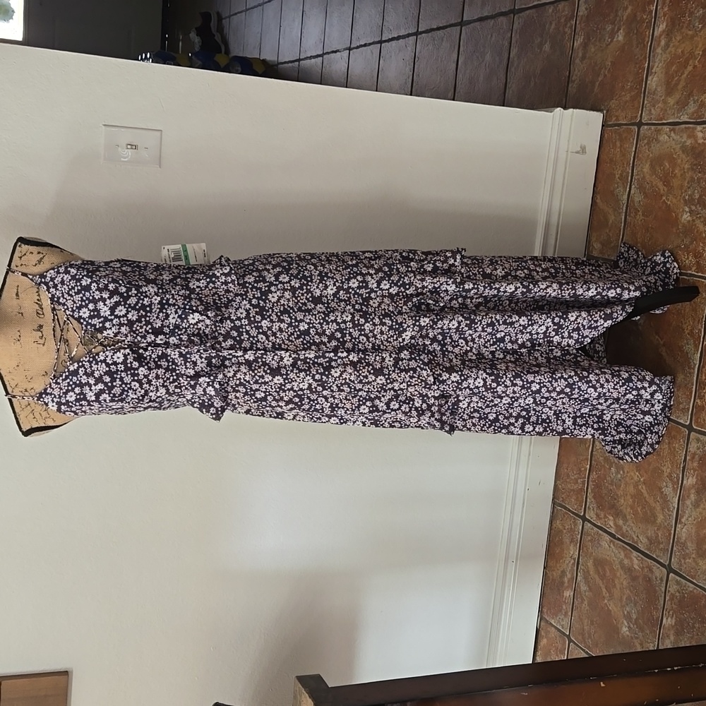 GB Floral Ruffle split Maxi